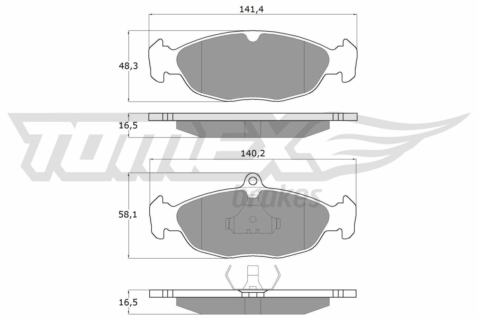 Sada brzdových destiček, kotoučová brzda TOMEX Brakes